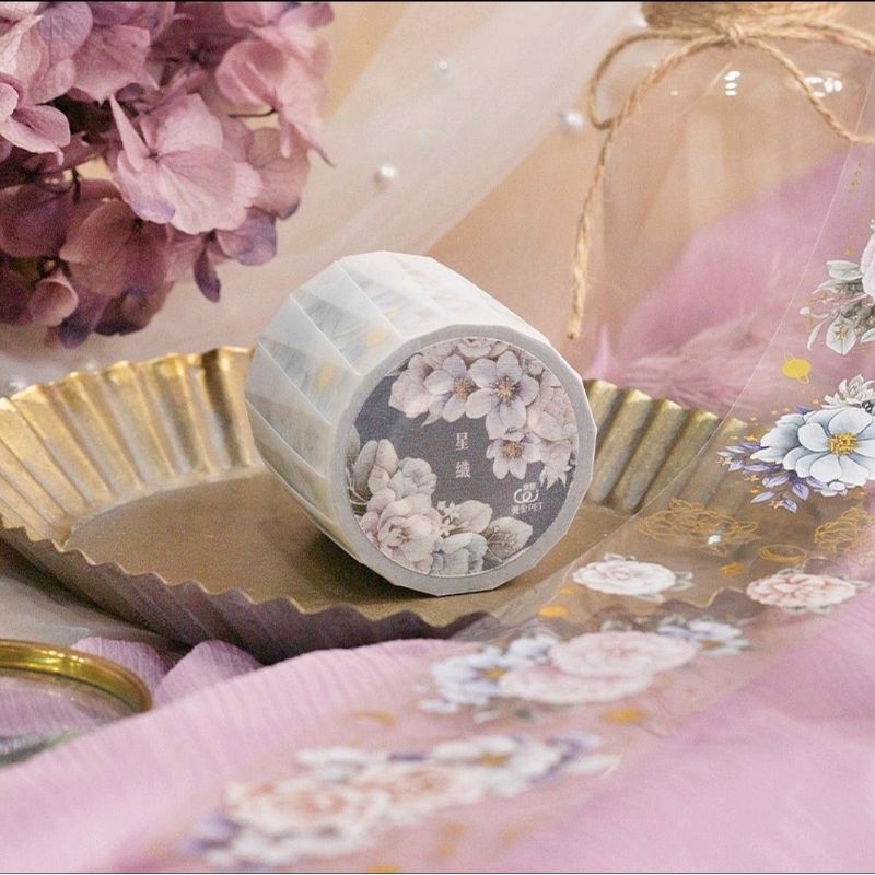 Krisna.room ♡ Hãng Loisdesign- Chu kì 90cm cuộn băng dán hình Ngôi sao và Hoa