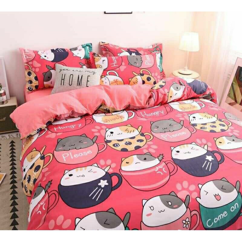 [SALES] SET 3 MÓN GA (DRAP) + GỐI POLY COTTON TRƠN 1M6, 1M8