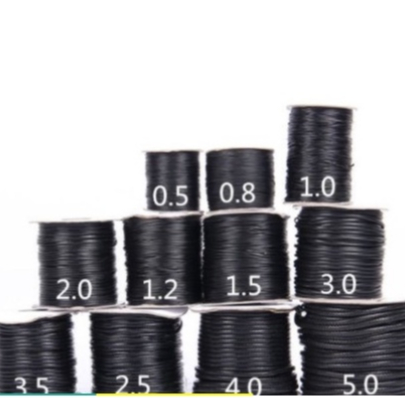 Bó 2-5-10m Dây sáp da size 0.5-0.8-1.2mm màu đen