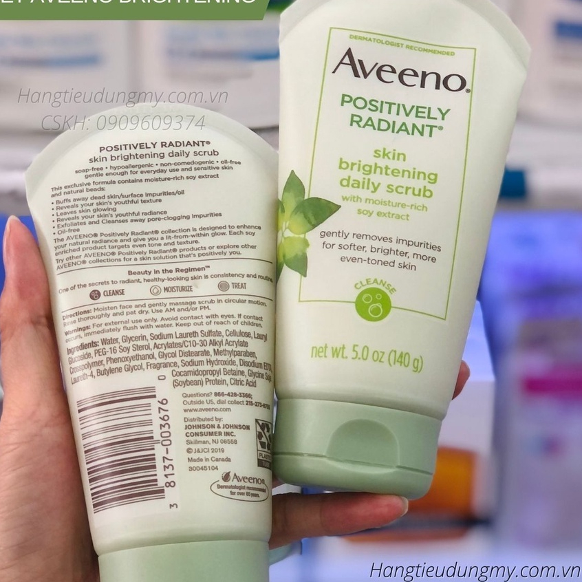 SỮA RỬA MẶT TẨY TẾ BÀO CHẾT AVEENO POSITIVLEY RADIAN SKIN BRIGHTENING DAILY SCRUB 140G - 14246