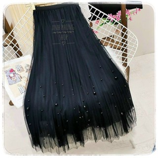 Chân váy von 2 mặt xoè đính hạt ngọc hàng quảng châu 737