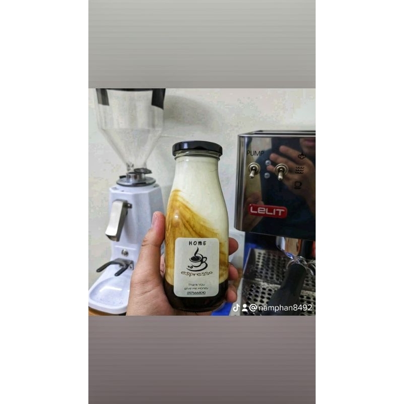 Chai Cafe kem  310ml  cafe pha máy