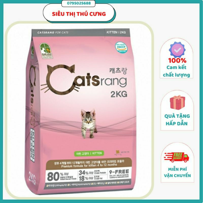 Hạt Catsrang kitten cho mèo  nhỏ 1,5kg và 2kg