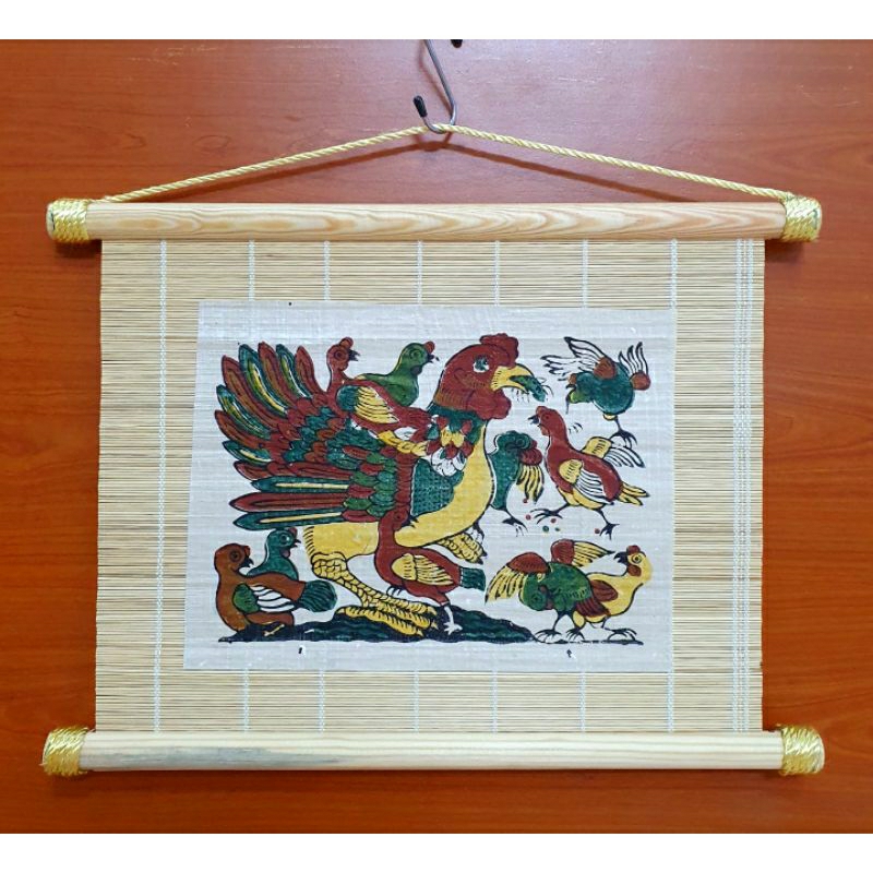 Tranh Đông Hồ - Đàn gà mẹ con (Gà đàn) - Dong Ho folk woodcut painting