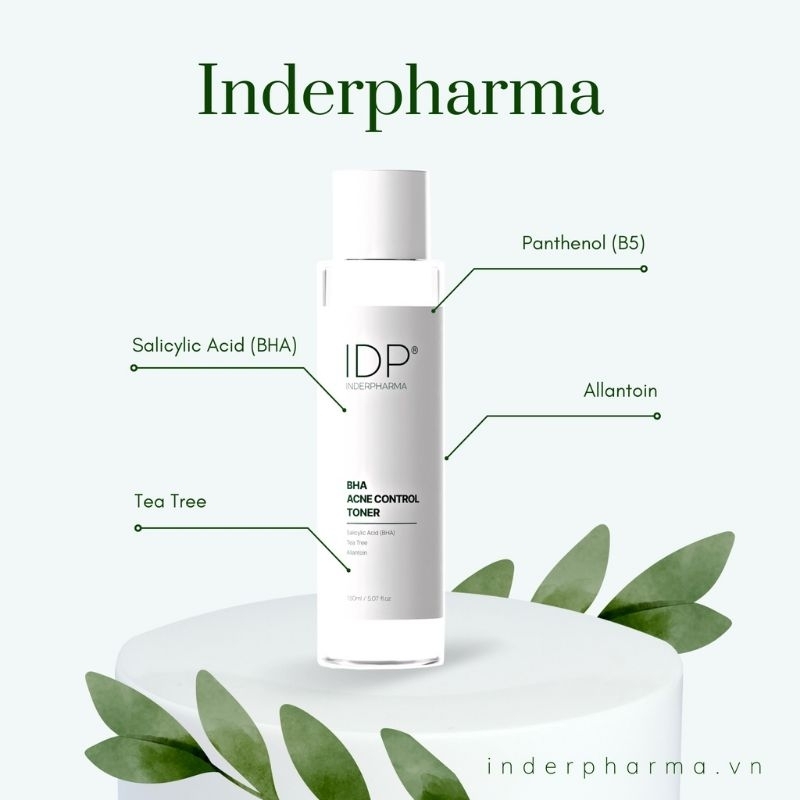 Toner kiểm soát da dầu mụn - INDERPHARMA BHA ACNE CONTROL TONER