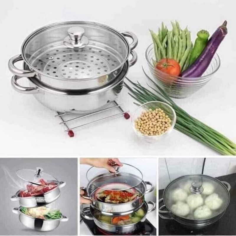 Nồi hấp 2 tầng