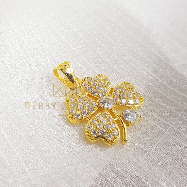 Mặt quy trình Nữ Mẫu Cỏ 4 lá to đẹp gold color Nhiều Đá Cực Sang B25MDC3 | Berry Jewelry