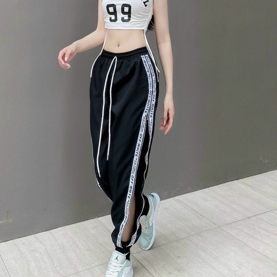 Quần thể thao nữ, Quần jogger chữ kéo khóa 2 bên tập gym, yoga, zumba nữ siêu cá tính MA.GYM
