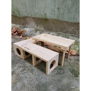 Gác Lửng 24x12x12cm và 2 Hầm Trú Ẩn 20x8x9cm cho lồng Hamster, HiBi Home
