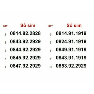 Sim Vinaphone Số Đẹp - Dạng ABAB (Sim trả trước, đăng ký chính chủ)