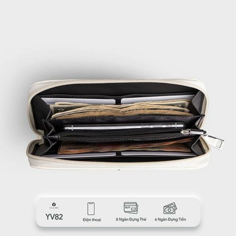 Ví da nữ cầm tay đơn giản thời trang YUUMY chính Hãng YV82