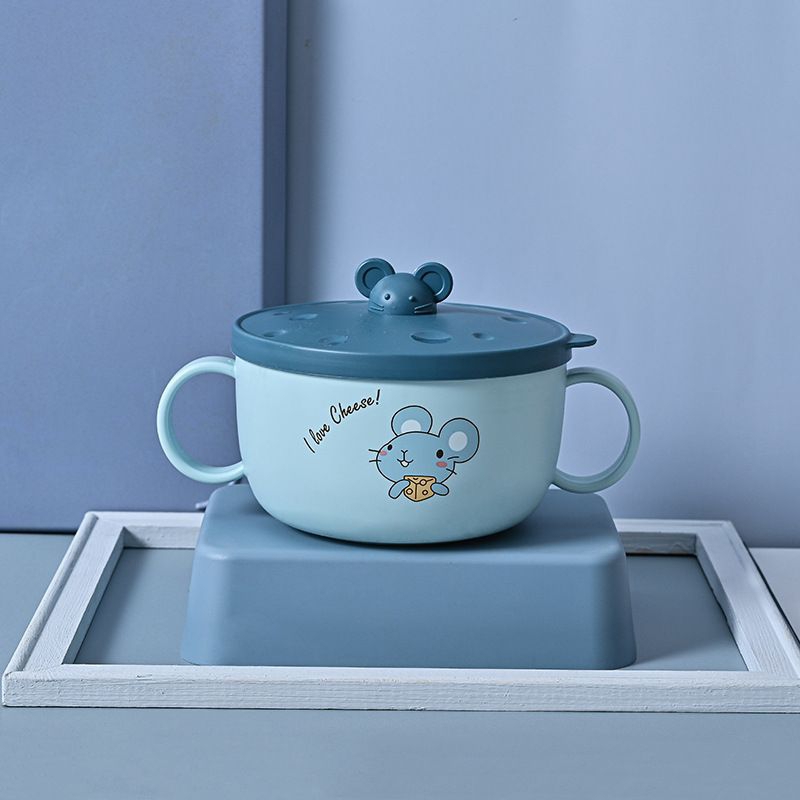Ca Mỳ, Bát Ăn Dặm Lõi Inox Hình Chuột Siêu Dễ Thươngg