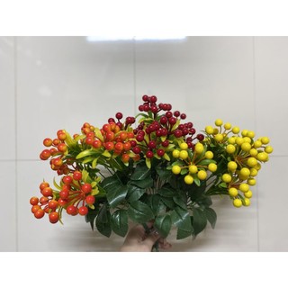 Cụm cherry chùm 7 nhánh 12 quả, minh trang hoa giả trang trí