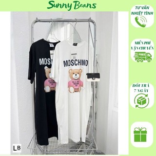 Váy suông đầm suông Gấu mochin-o cổ tròn chất cotton