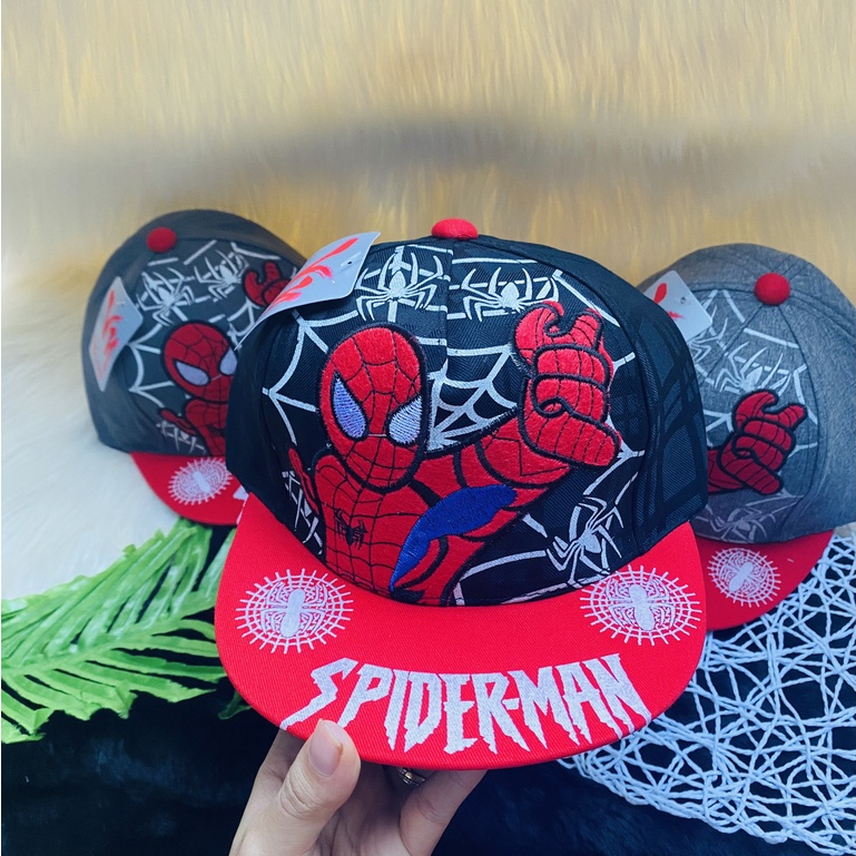 Mũ lưỡi trai siêu nhân nhện cho bé, mũ hiphop người nhện cho bé trai
