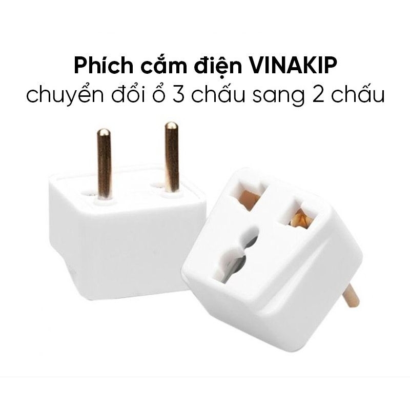 Phích chuyển đổi 3 chấu sang 2 chấu Vinakip