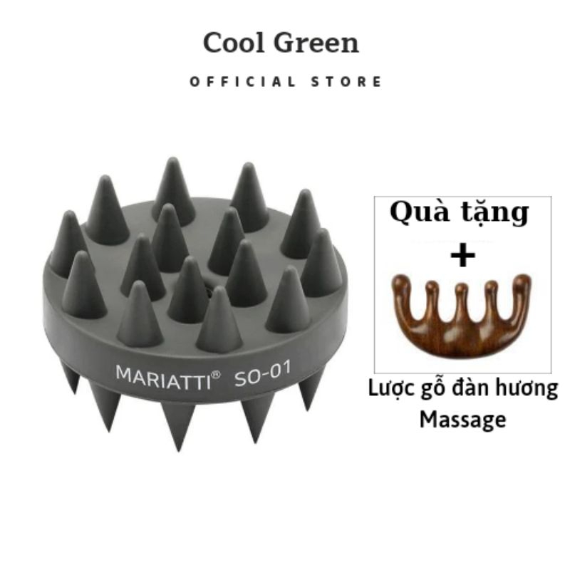 Lược Gội Đầu Made in Korea Cao cấp 2 đầu mát xa cho nam và nữ, chuẩn hàng nội địa Hàn model Mariatti So-01