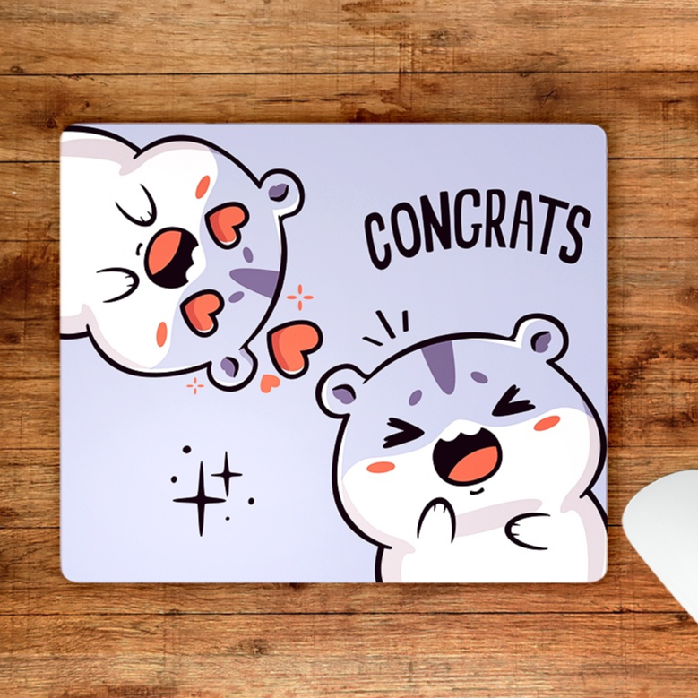 Lót chuột - Bàn di chuột văn phòng dễ thương, Kích thước 21x26cm, Hình in đẹp