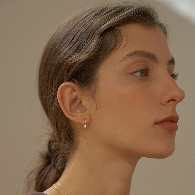 Bông Tai Bạc JUNIE, Kiểu Dáng Mini Đơn Giản E-PRIMROSE