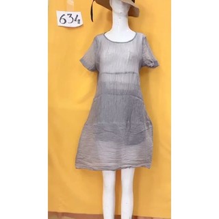 đầm voan xám khói xuyên thấu nhẹ. S634