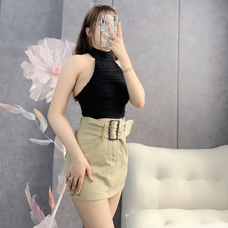 Áo yếm xốp vảy cá croptop kiểu chòng cổ hở nhẹ lưng cực sexy