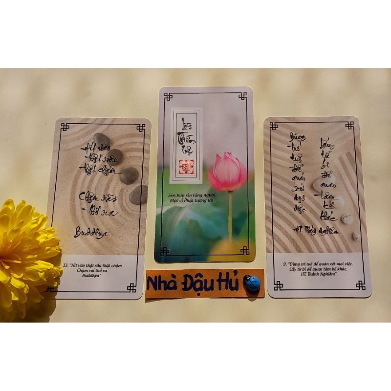 Bộ bài thư pháp LỜI THIỀN TUỆ | Bộ 100 lá | 7cm x 13cm | Lá duyên