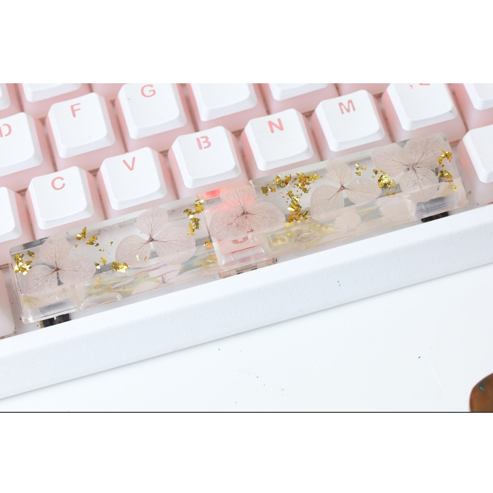 Keycap Lá khô xuyên led siêu đẹp, nút bàn phím độc đáo dành cho bàn phím cơ