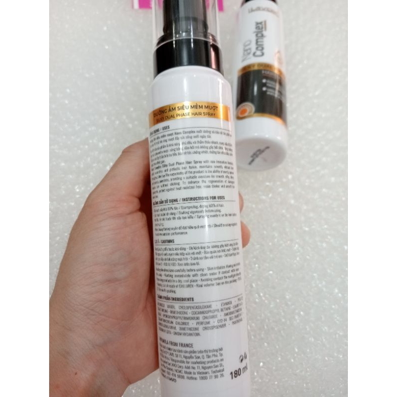 [Mới] Xịt dưỡng tóc siêu dưỡng Lavox Nano Complex Silky Dual Phase Hair Spray Siêu Mềm Mượt 180ml