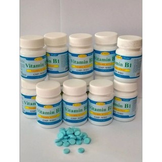 Vitamin B1 viên màu xanh trắng da, giúp mọc tóc nhanh lọ 100v