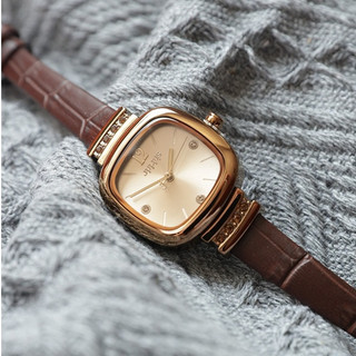 [Julius Official] Đồng hồ nữ Julius JA-863 dây da nâu
