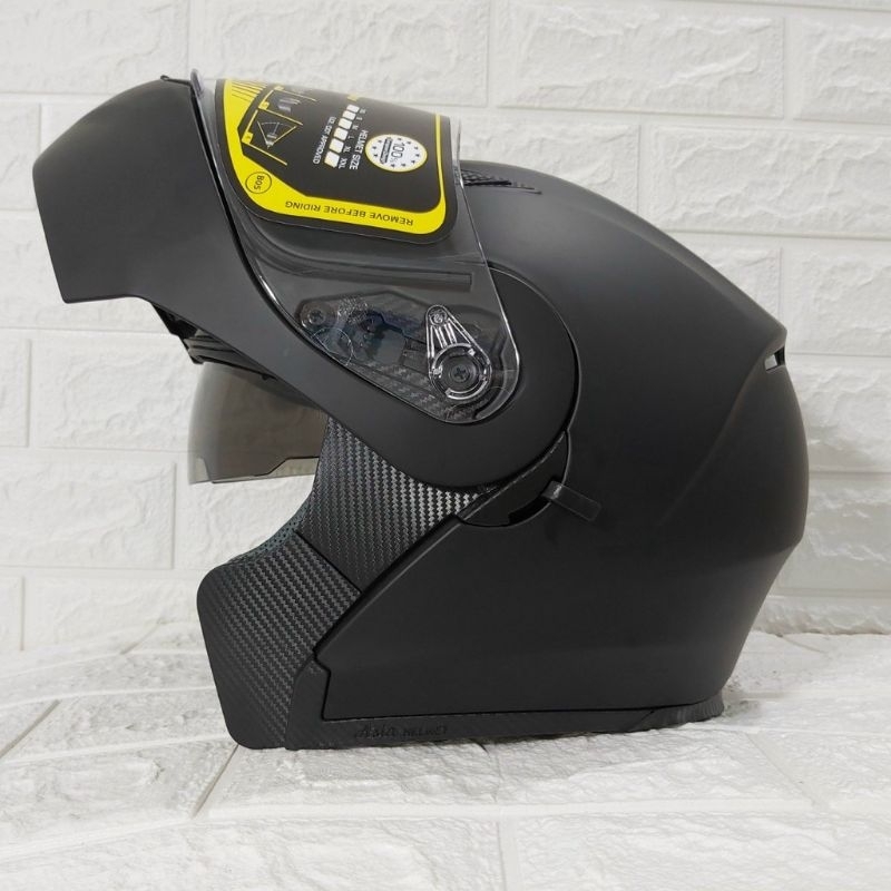 Mũ bảo hiểm royal lật hàm 179 đen trơn _ mũ bảo hiểm royal lật cằm