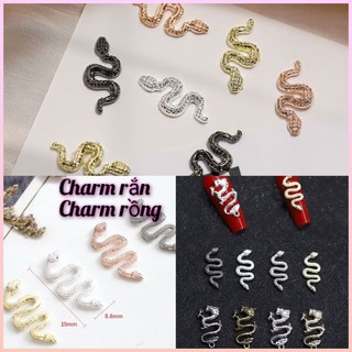 Charm rắn kim loại,charm rồng nail gắn trang trí móng tay