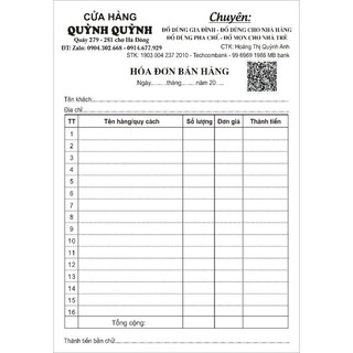 Combo 100 quyển hóa đơn 1 liên khổ a5 giá chỉ 1.200k