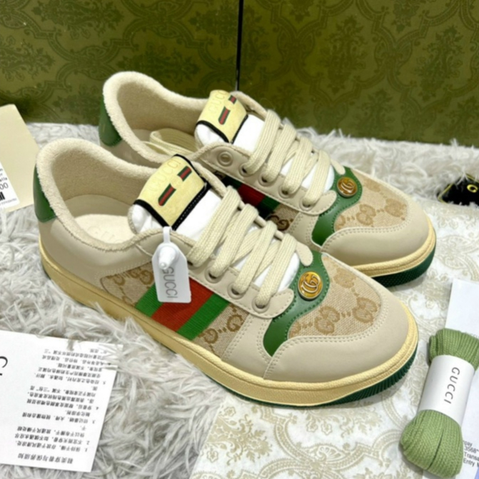 Giày Thể Thao Gucci Sơn Tùng Screener Leather Cao Cấp, Giày Thể Thao Gucci Sơn Tùng Denim Xanh đủ kích cỡ