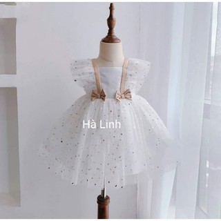 Váy bé gái, đầm lưới sao nơ cho bé đầy tháng, thôi nôi.