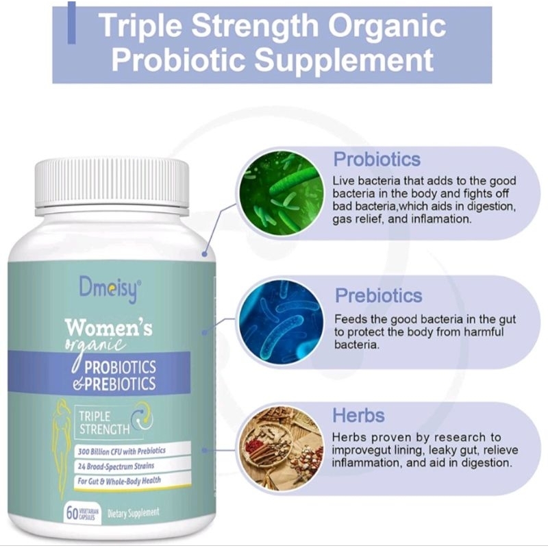 Viên 300 Tỷ Lợi Khuẩn Probiotic Cho Phụ Nữ Đẹp Da, Giảm Cân, Giảm Mụn, Tiêu Hóa Tốt Prebiotics Men Vi Sinh dmeisy