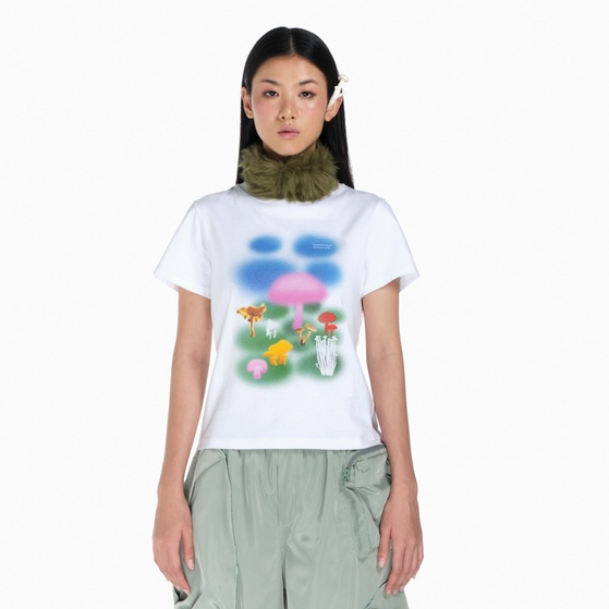 Áo mini t-shirt nấm trắng HB
