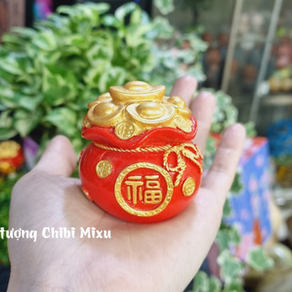 Túi vàng màu đỏ chữ phúc 5.7cm