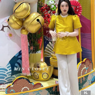 Bộ pháp phục đi lễ chùa 2023 vàng hồng #bộ đồ lam