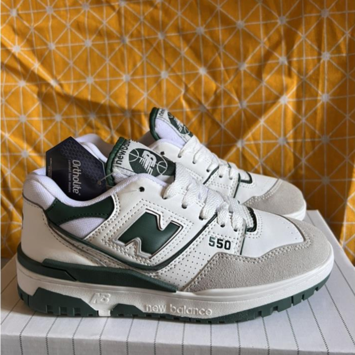 Giày NB 550, New Balance 550 'White Green, White Black' , NB 550 Basic Xanh Đen Trắng full box bill hót 2023 | BigBuy360 - bigbuy360.vn