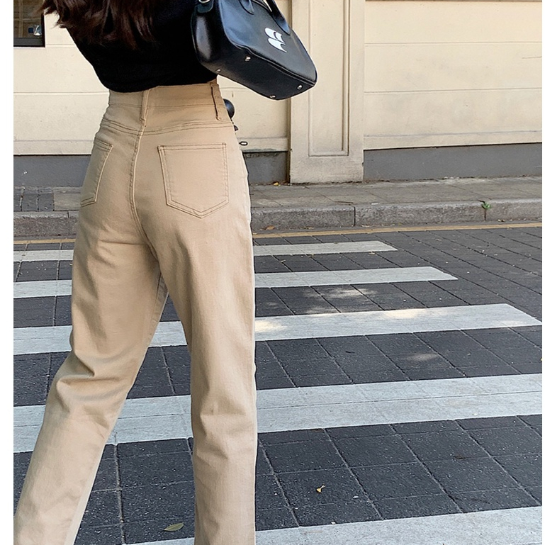 Quần kaki nữ dài ống rộng, lưng cao phong cách công sở Hàn Quốc có Bigsize 2XL