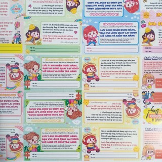 (100 tem) nhãn, decal cám ơn Shipper, mã vận chuyển đơn hàng