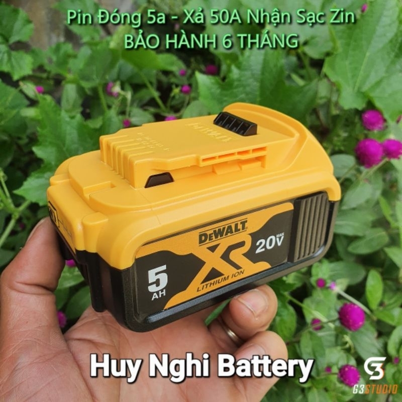 Pin Đóng DeWALT - Dung Lượng 5A / Xả 50A - Nhận Sạc Zin