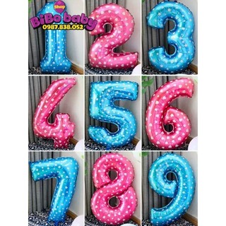 Bóng số đại 32inch (70cm) màu xanh hồng