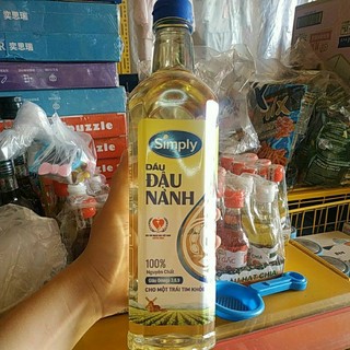 Dầu ăn đậu nành Simply chai 1 lít ( bách hóa gia đình )