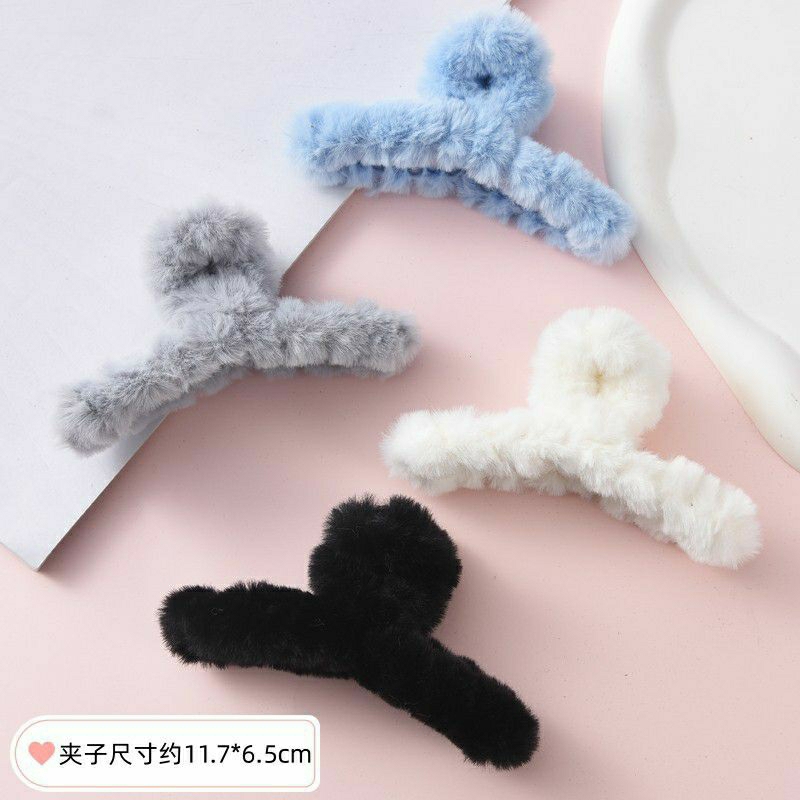 Kẹp tóc lông thỏ nhiều màu