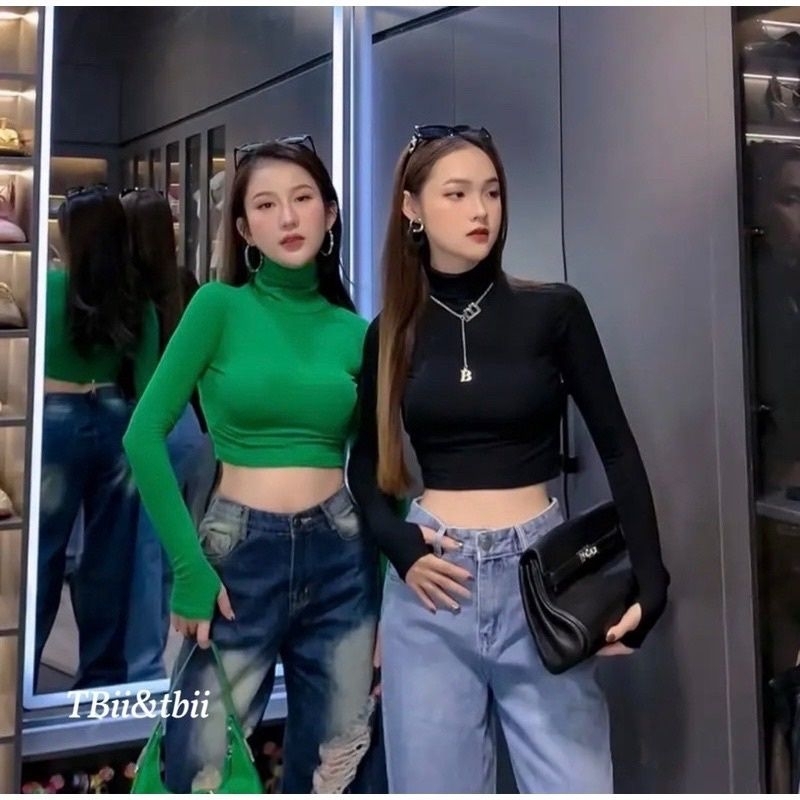 ÁO THUN CỔ LỌ TAY DÀI CÓ XỎ NGÓN SIÊU HOT CL9