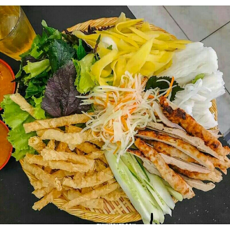Vỏ ram Hà Tĩnh cuốn sẵn, Bánh ram Hà Tĩnh cuốn sẵn màu vàng Dasavi ăn kèm nem nướng Nha Trang và món cuốn tuyệt ngon