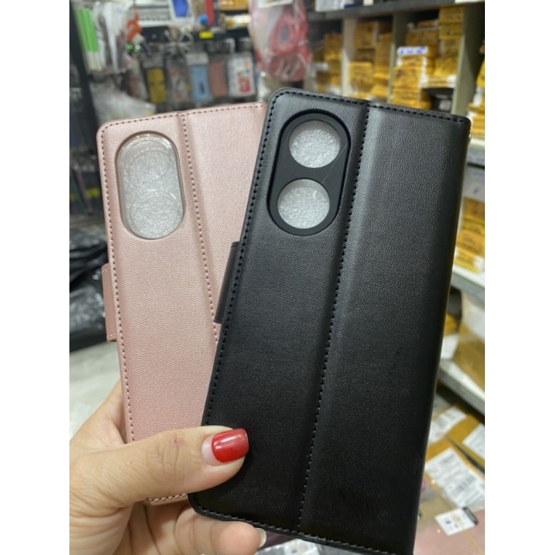 Bao da Oppo Reno 8T 5G dẻo da hai mặt có thất rài có ngăn nhét thẻ car