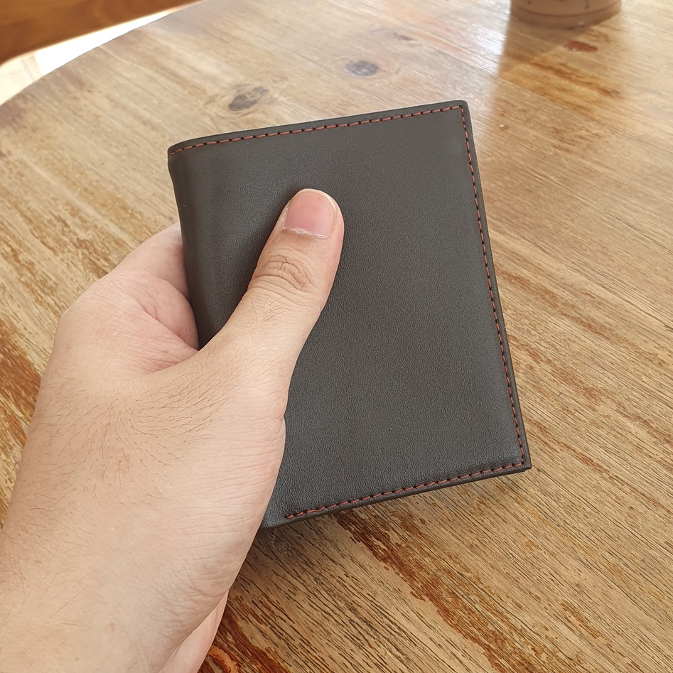 Ví Nam Da Bò Thật Nhỏ Gọn Dáng Đứng - Mini Classic - Có Khóa Kéo
